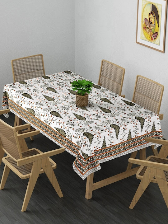 Cotton Floral Print Table Cloth 60X90 Inches - 6 Seater Dining Table