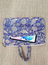 Laptop Bag with Handle -100% Cotton with handblock print and cushion support - 13-15 inches
