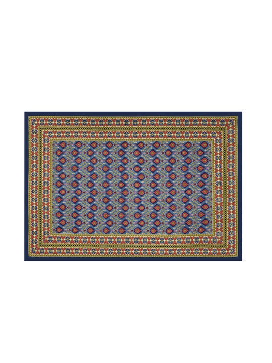Cotton Ikat Print Table Cloth 60X90 Inches - 6 Seater Dining Table