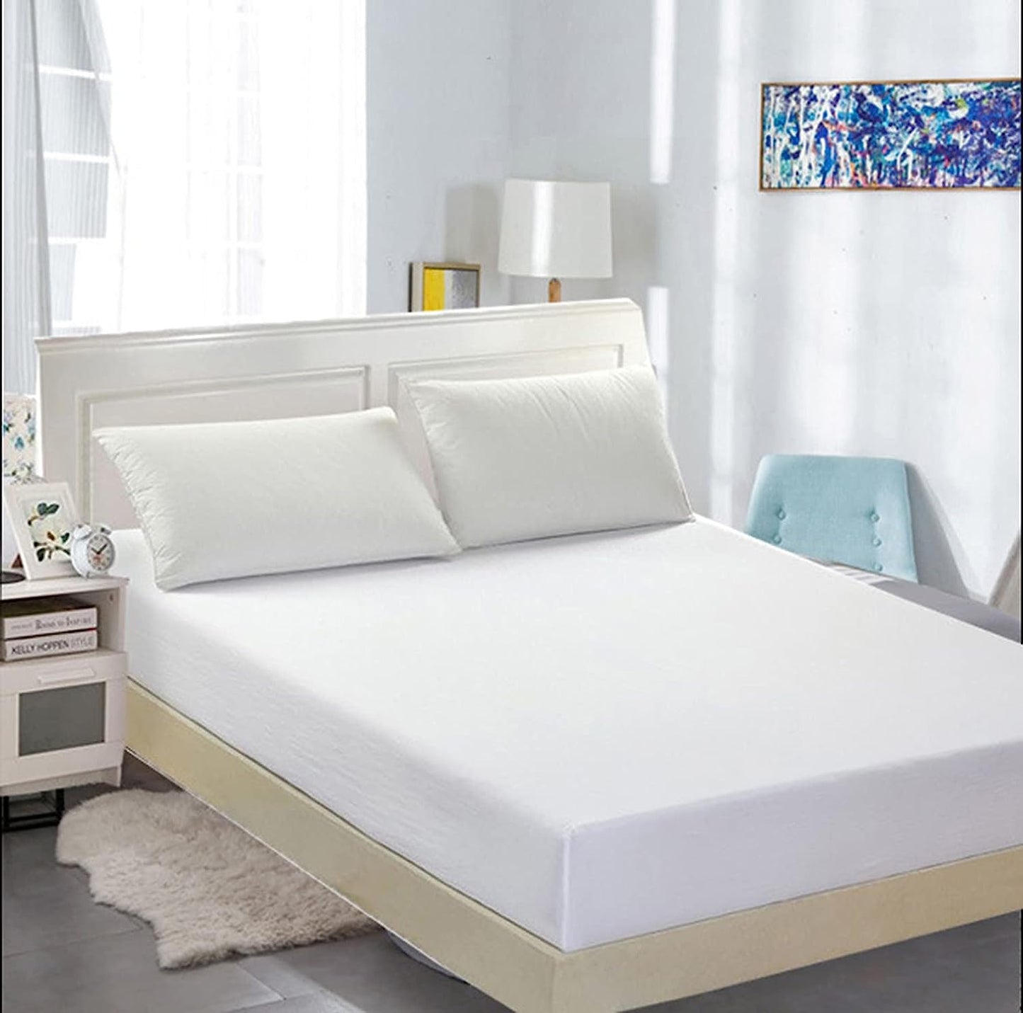900 TC Fitted Bedsheet - White