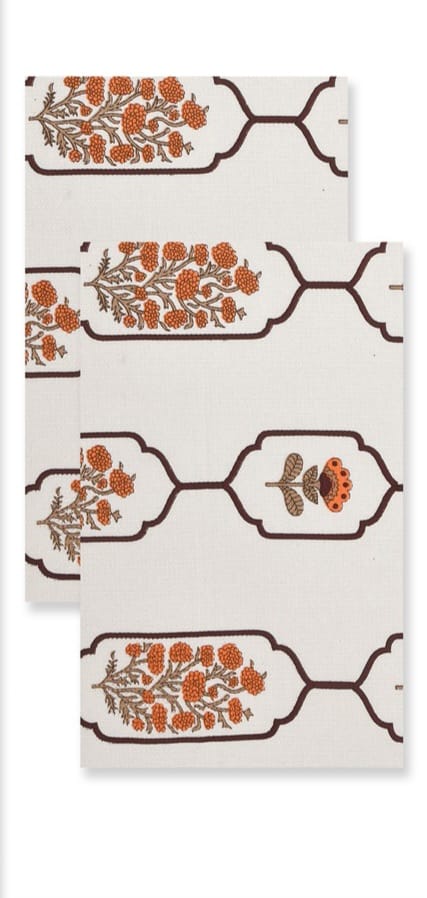 Hand Block Printed Honey Comb Cotton Hand Towel- Set of 2