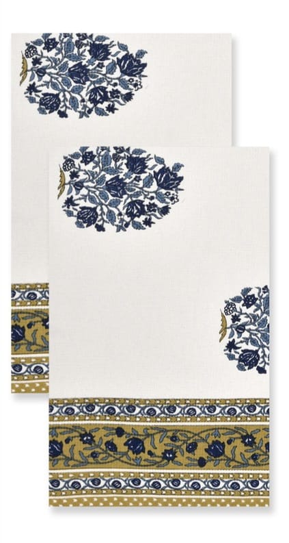 Hand Block Printed Honey Comb Cotton Hand Towel- Set of 2