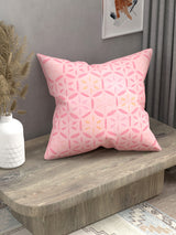 Handmade cotton applique work cushion cover - 16 X16 Inches