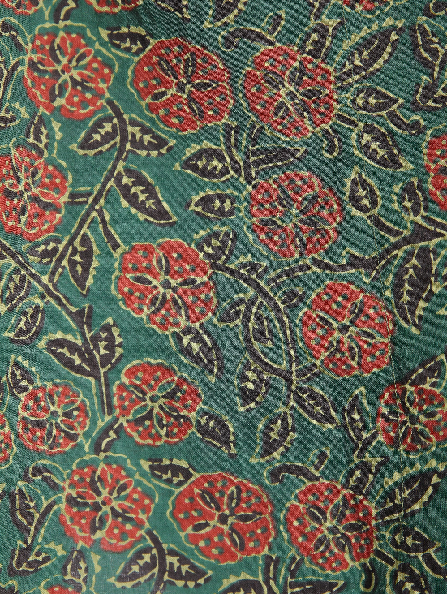 Abstract Print on Green Cotton Kaftan Top Pant Set