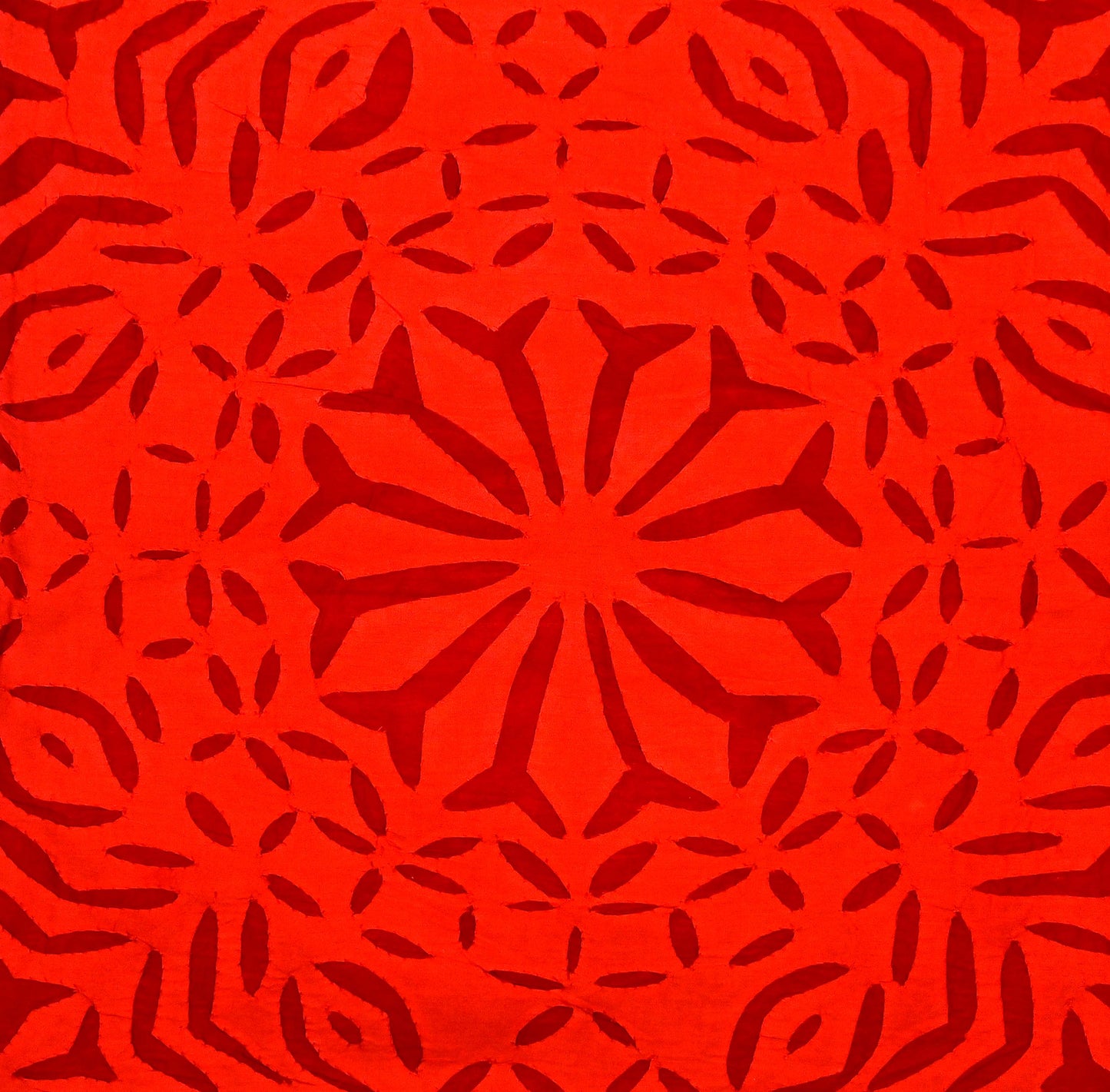 Handmade cotton applique work cushion cover - 16 X16 Inches