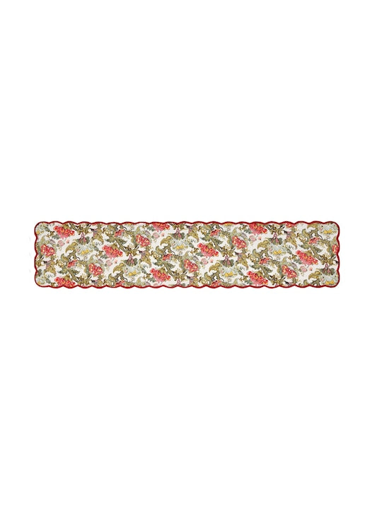 Reversible quilted table runner with scallop detail - 12X70 inches
