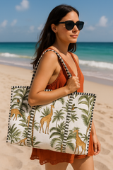 Handblock Printed Quilted Tote Bag without zip/button 17x18x 6 inches