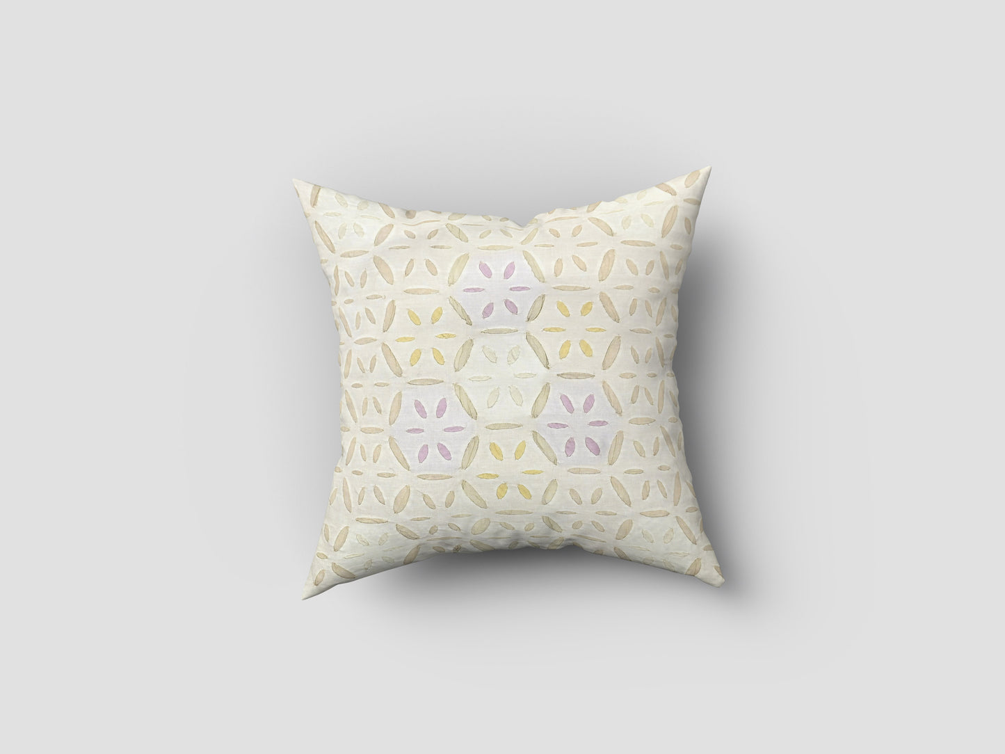 Handmade cotton applique work cushion cover - 16 X16 Inches