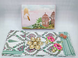 Diwali Gift Box | 1 Double Bedsheet, 1 Pair Door Hanging, 1 Metal Urli, 2 Laddoo Candles