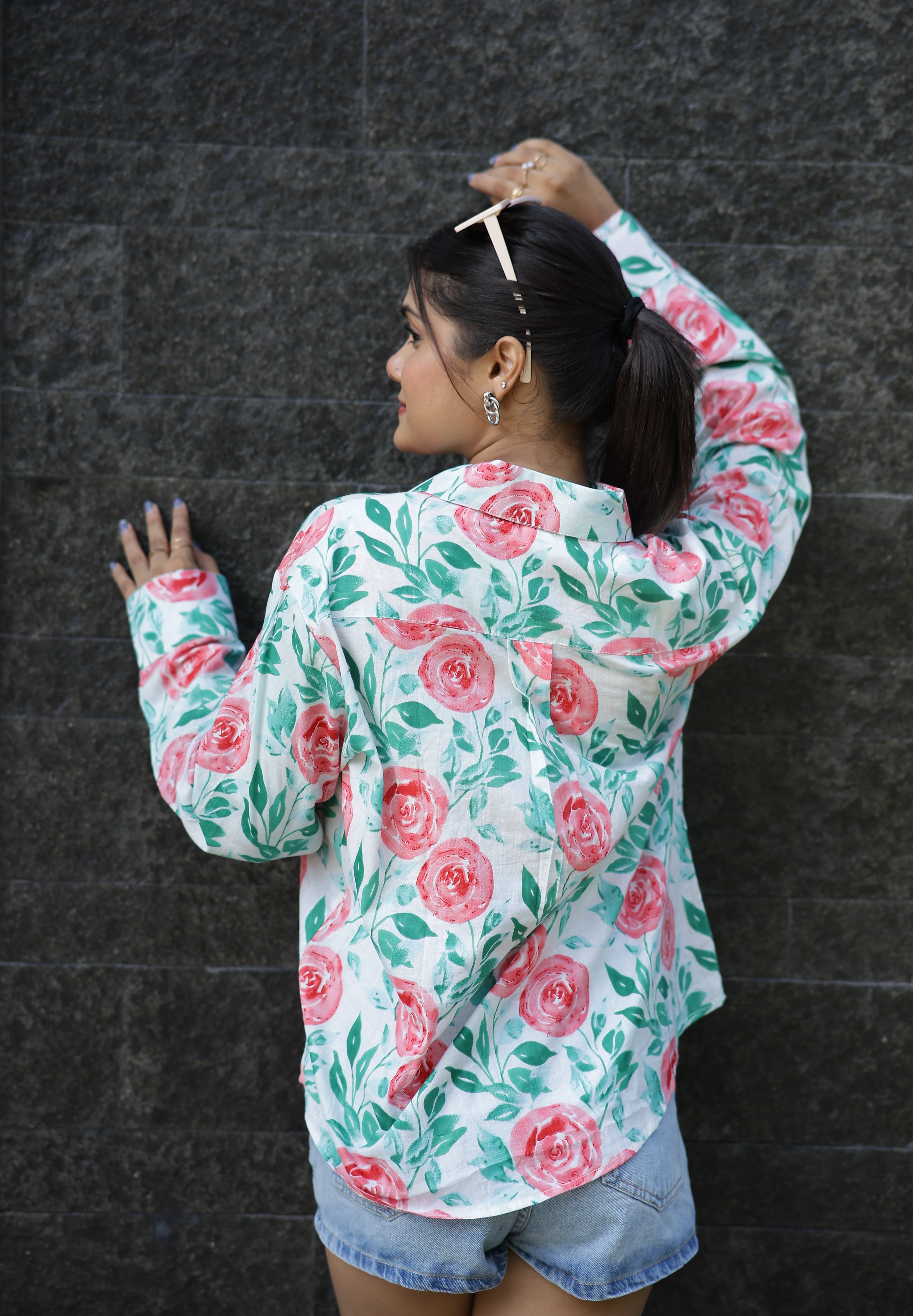 Water Colors Paint 100% Cotton Full Sleeves Women's Shirt
