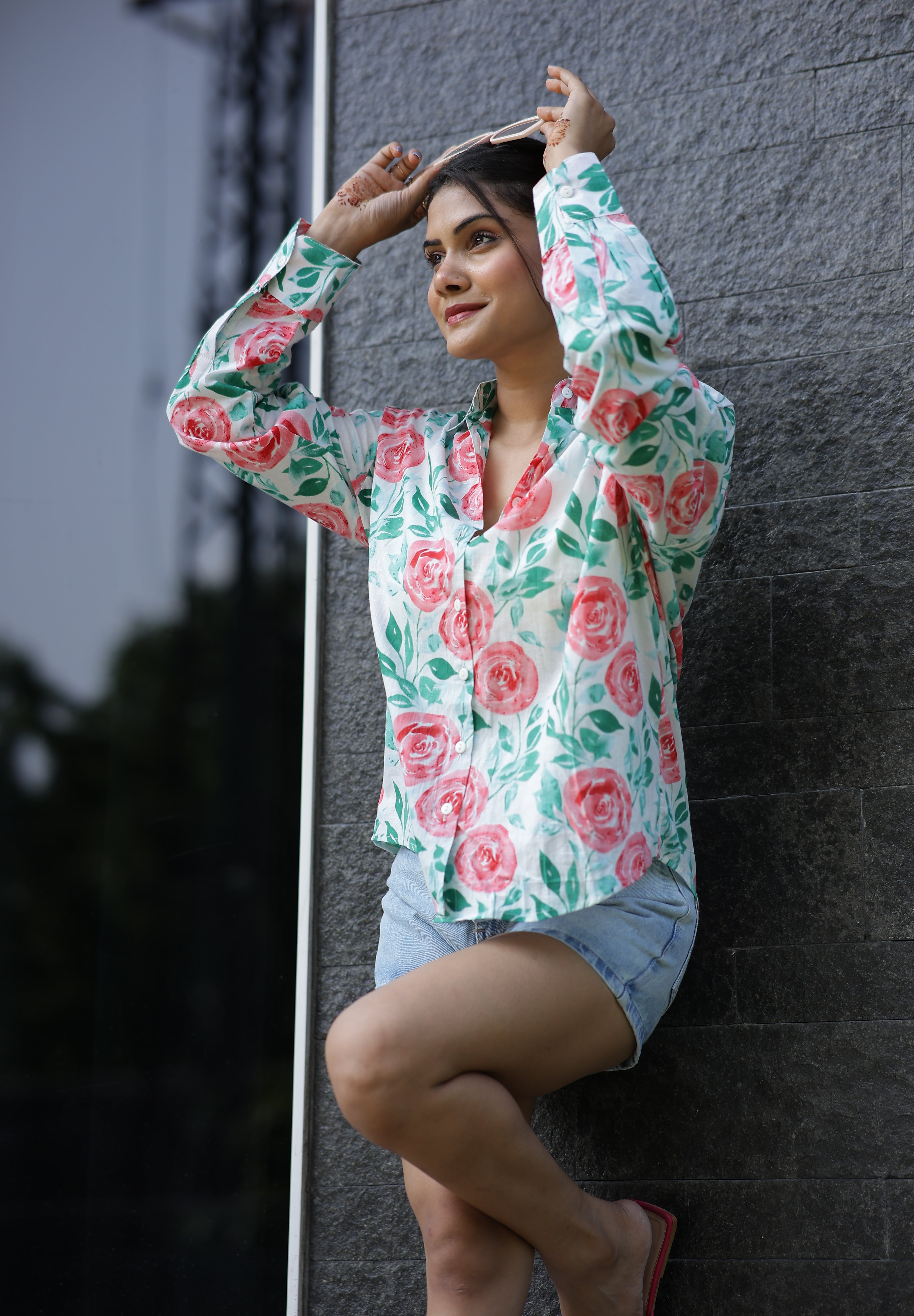 Water Colors Paint 100% Cotton Full Sleeves Women's Shirt