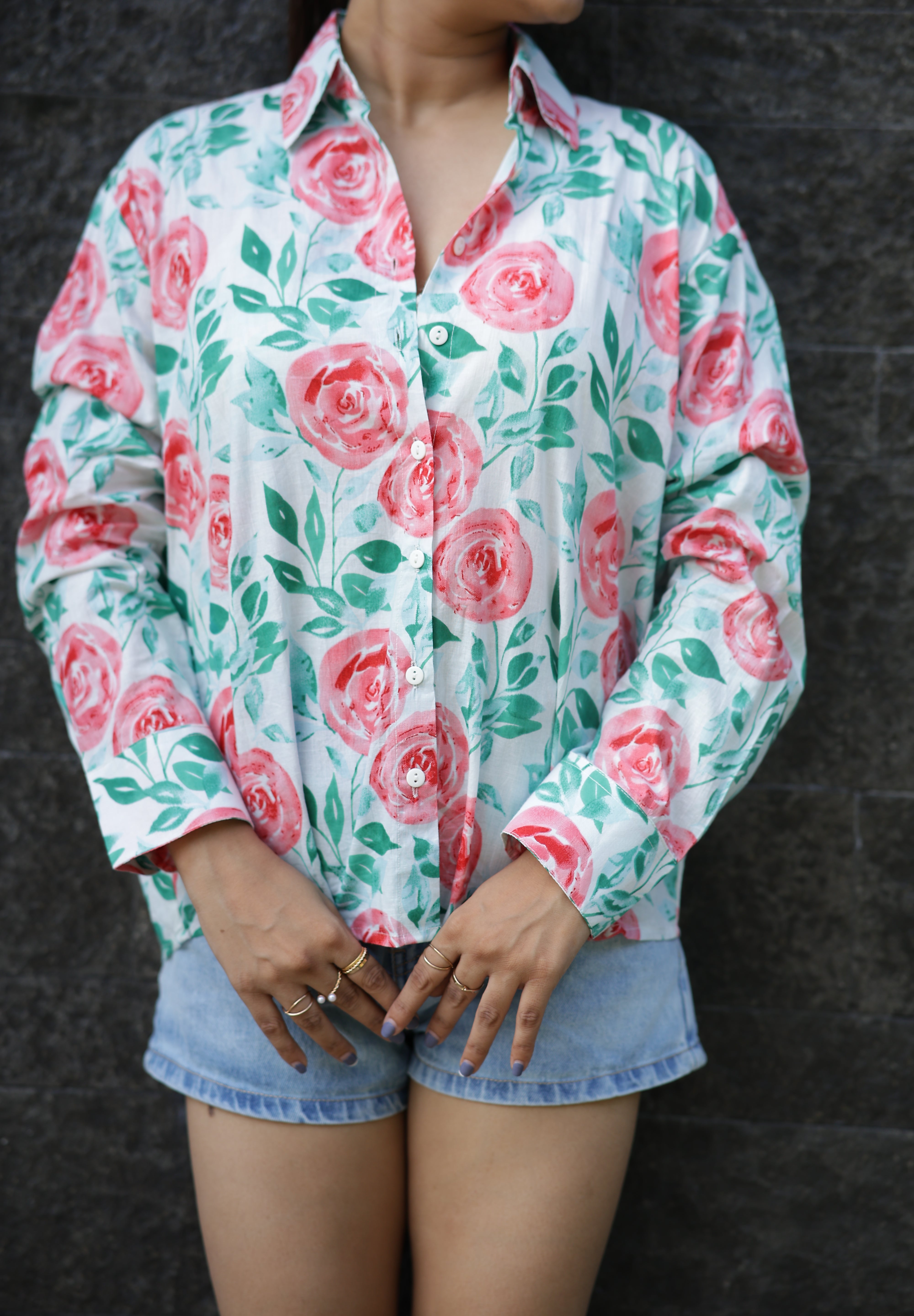 Water Colors Paint 100% Cotton Full Sleeves Women's Shirt