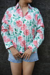 Water Colors Paint 100% Cotton Full Sleeves Women's Shirt
