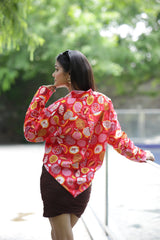 Fruity Wonderland Print 100% Cotton Full Sleeves Women's Shirt