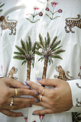 Classic Mughal Print 100% Cotton Full Sleeves Women's Shirt