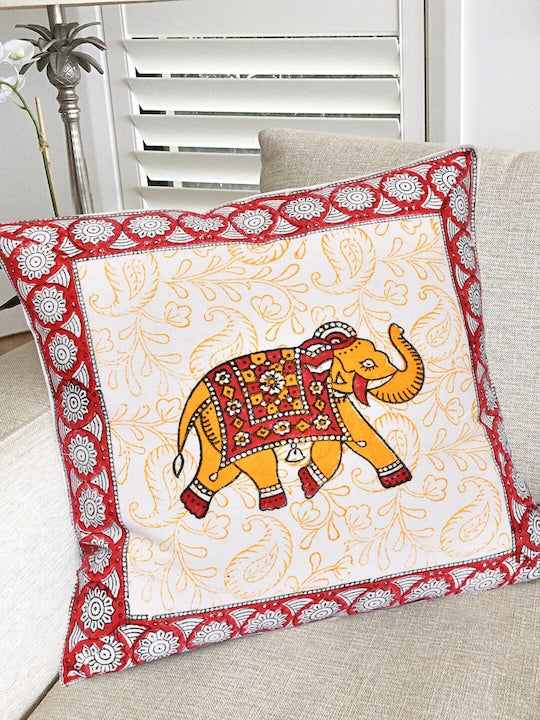 Set of 5 Handblock Printed Cushion Covers9421716x16 Inches