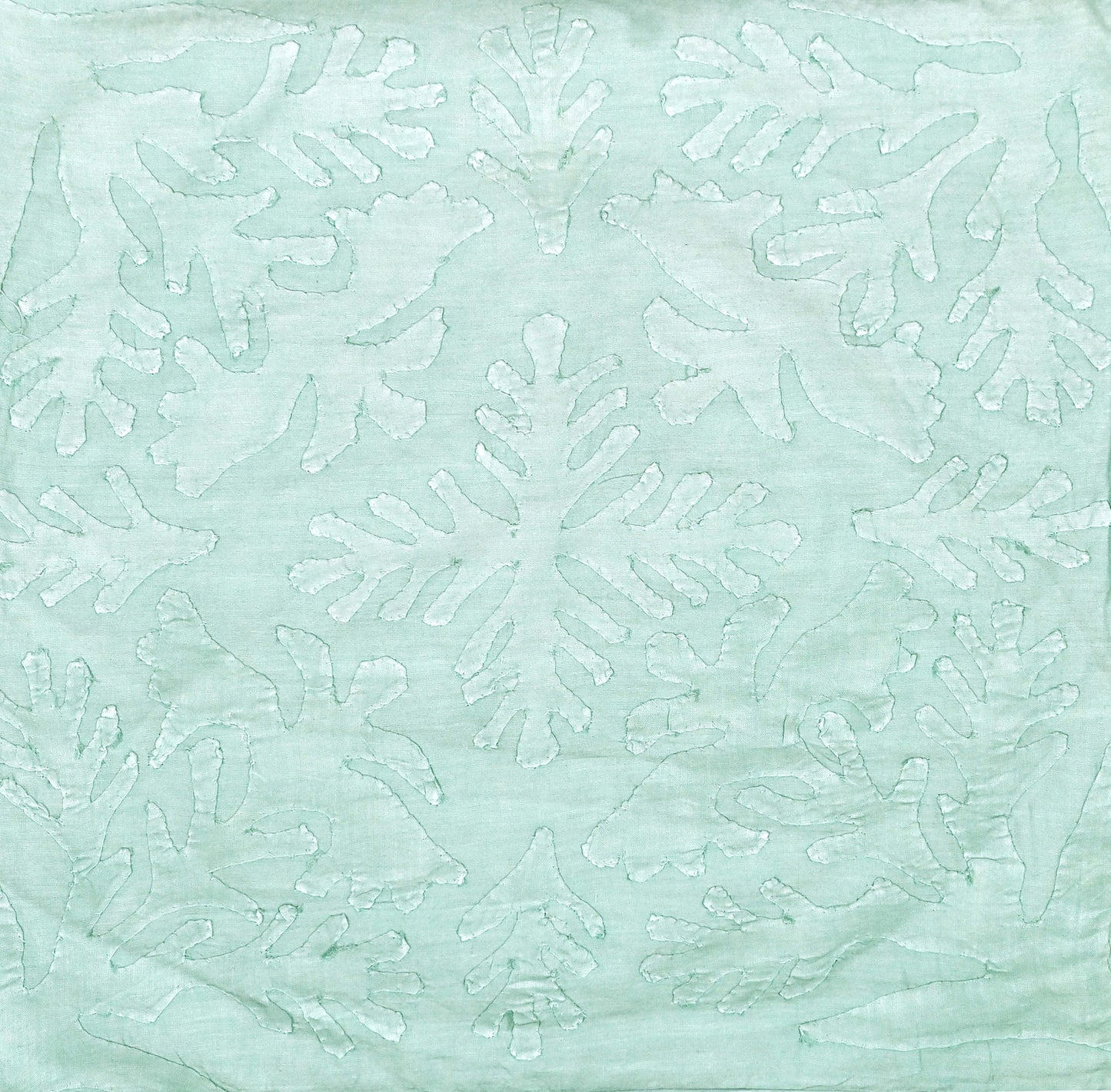 Handmade cotton applique work cushion cover - 16 X16 Inches