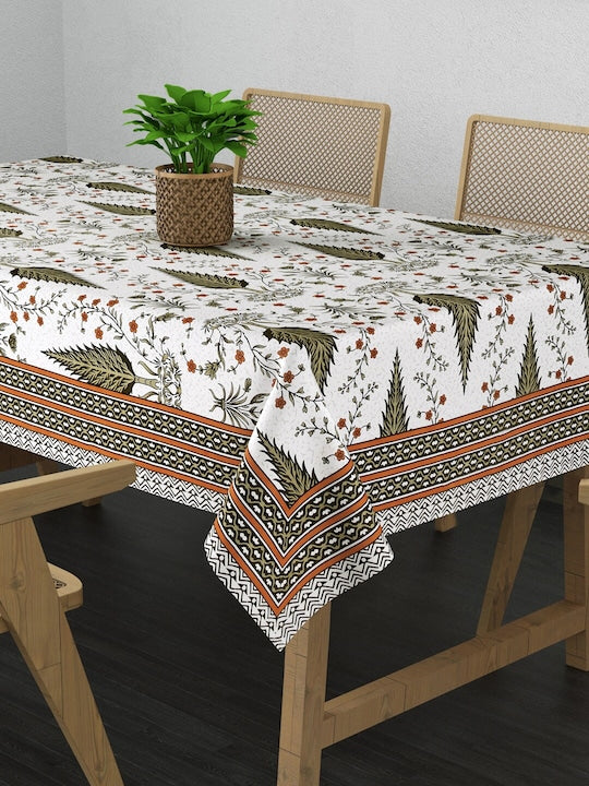 Cotton Floral Print Table Cloth 60X90 Inches - 6 Seater Dining Table