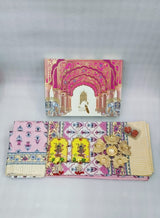 Diwali Gift Box | 1 Double Bedsheet, 1 Pair Door Hanging, 1 Metal Urli, 2 Laddoo Candles