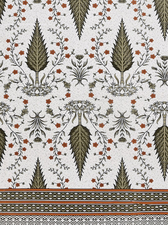 Cotton Floral Print Table Cloth 60X90 Inches - 6 Seater Dining Table