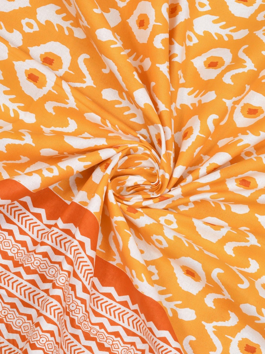 Ikat Print Double King Bedsheet with 2 Pillow Covers