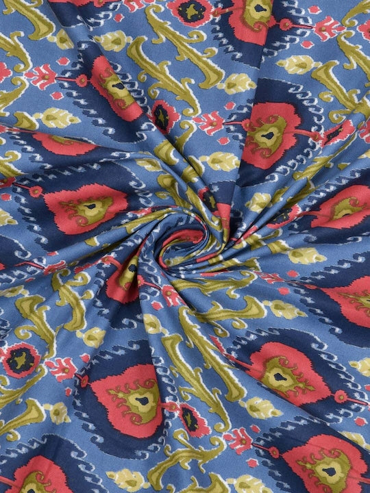 Cotton Ikat Print Table Cloth 60X90 Inches - 6 Seater Dining Table