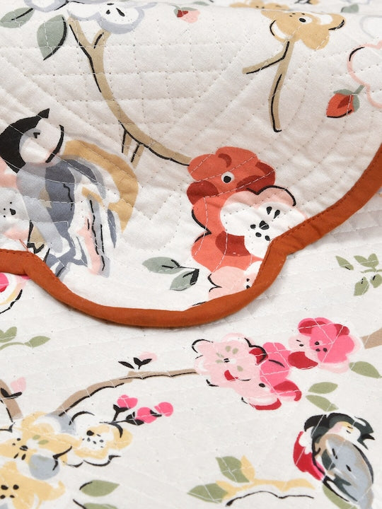 Reversible quilted table runner with scallop detail - 12X70 inches