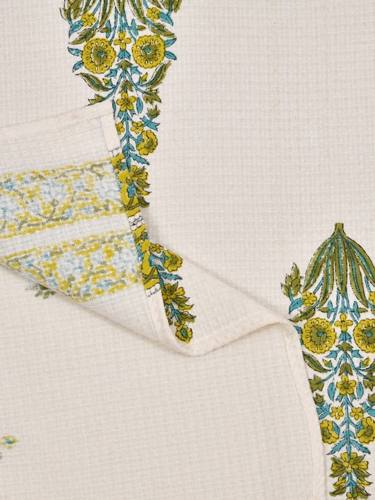 Hand Block Printed Honey Comb Cotton Bath Towel