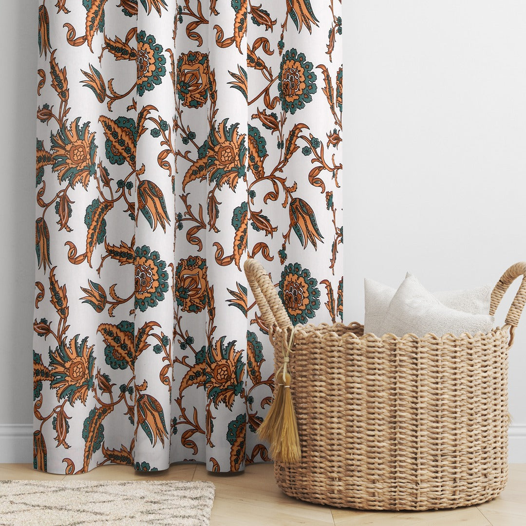 Cotton Ethnic motifs Printed Curtains - Set of 2 - 7X4 feet