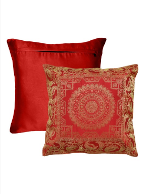 Set of 2 Banarasi Cushion Cover - 16 Inches