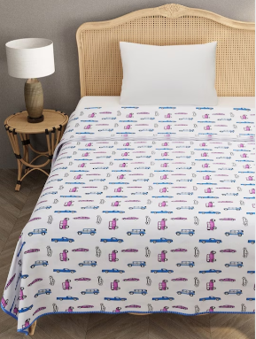 60X90 Inches Reversible Kids Print Dohar/AC Blanket with Flannel Sheeting-04