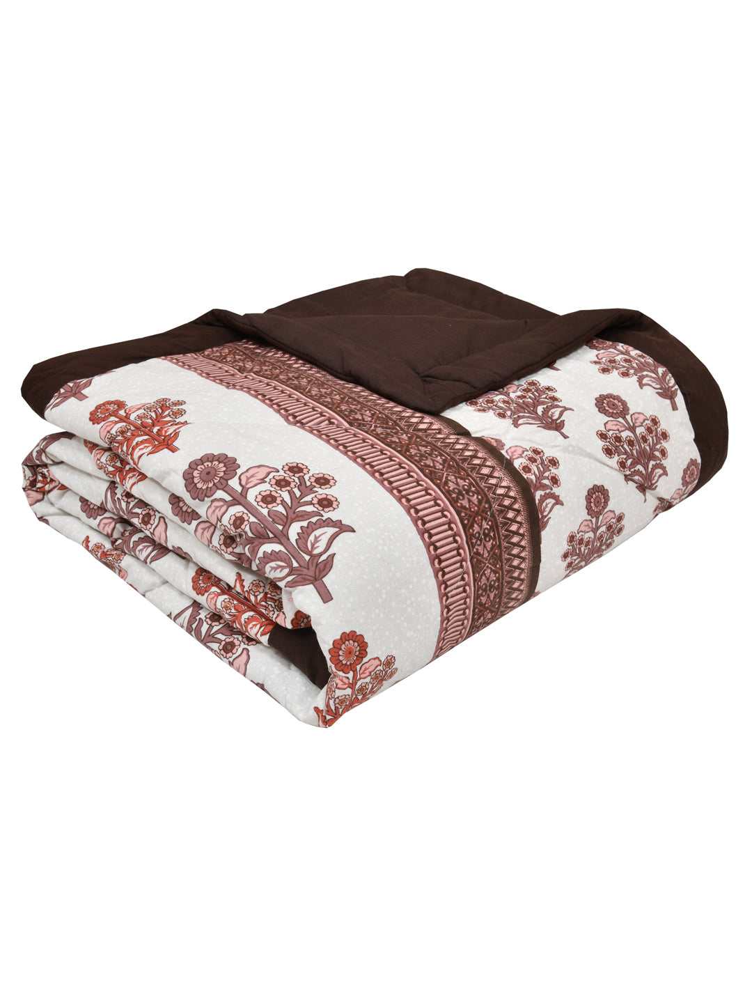 Floral Print Double Bed Cotton Reversible Comforter