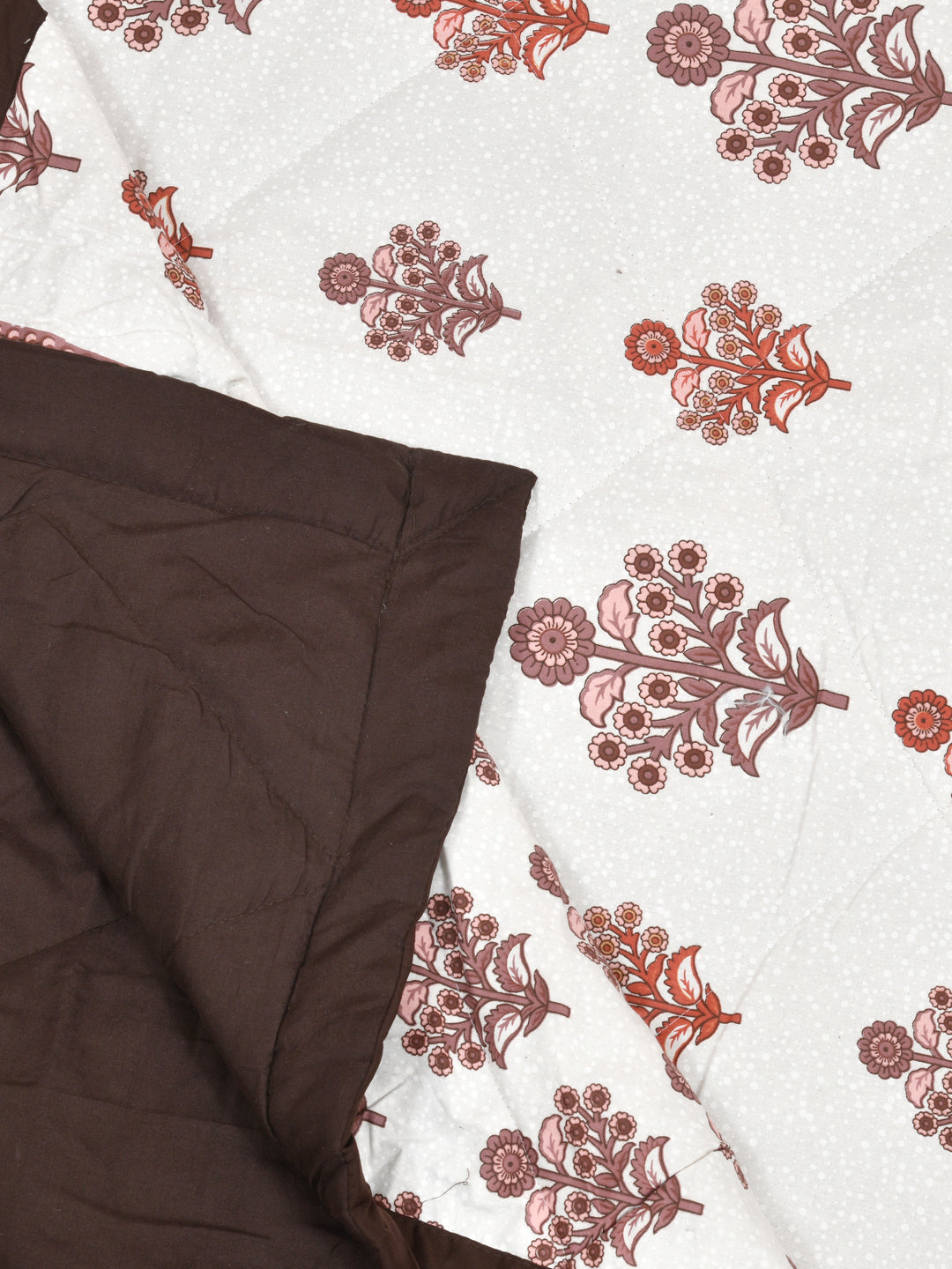 Floral Print Double Bed Cotton Reversible Comforter