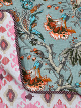 Quilted Floral Printed Reversible Bedcover with 2 Pillow Covers