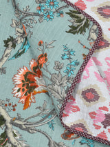 Quilted Floral Printed Reversible Bedcover with 2 Pillow Covers