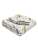 Quilted Floral Printed Reversible Bedcover with 2 Pillow Covers