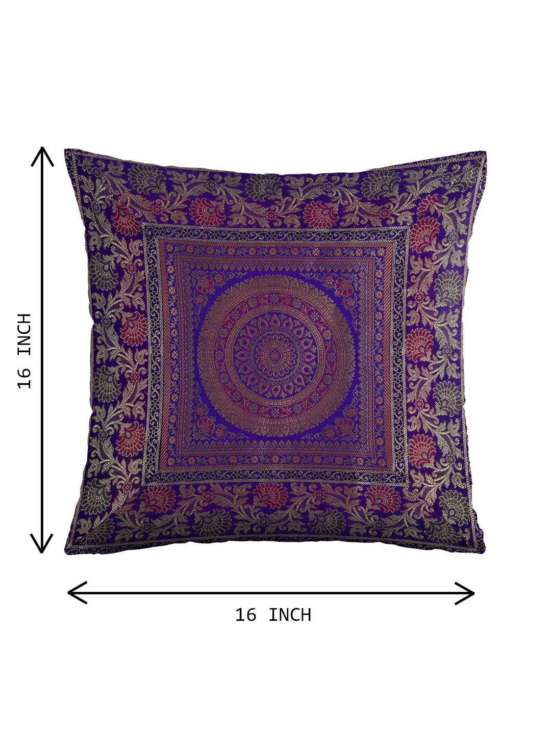 Set of 2 Banarasi Cushion Cover - 16 Inches