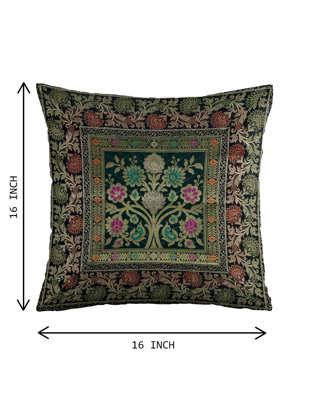 Set of 2 Banarasi Cushion Cover - 16 Inches