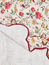 Handblock printed Kantha Bedcover
