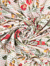 Handblock printed Kantha Bedcover