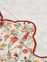 Handblock printed Kantha Bedcover