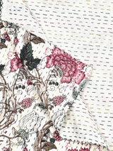 Handblock printed Kantha Bedcover