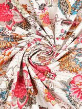 Handblock printed Kantha Bedcover