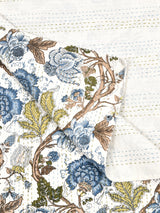 Handblock printed Kantha Bedcover