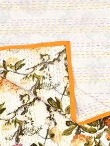 Handblock printed Kantha Bedcover