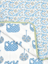 Ethnic Printed Reversible Single Bed Cotton AC Blanket | Lightweight Summer Dohar 60x90 inches