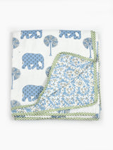 Ethnic Printed Reversible Single Bed Cotton AC Blanket | Lightweight Summer Dohar 60x90 inches