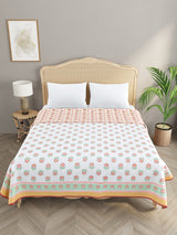 Ethnic Printed Reversible Double Bed Cotton AC Blanket | Lightweight Summer Dohar 90x108 inches
