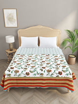 Ethnic Printed Reversible Double Bed Cotton AC Blanket | Lightweight Summer Dohar 90x108 inches