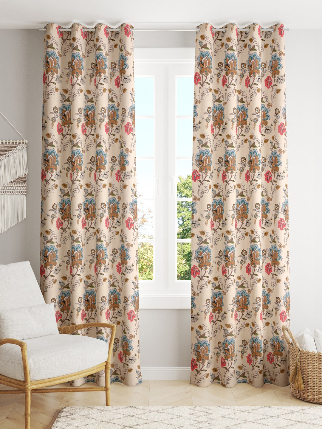 Cotton Ethnic motifs Printed Door Curtains - Set of 2 - 9X4 feet